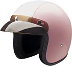 Leather Pink with White Stripe - Open Face Helmet - Series 10