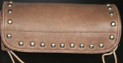 Brown - Leather - Tool Bag - Studded - Velcro Close
