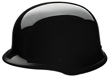 Half Helmet - German - Gloss Black - Click Image to Close