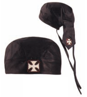 Leather Headwrap - Black - Iron Cross