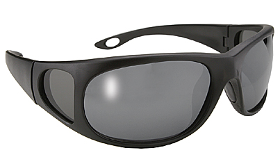Full Frame Strike Polarized Sunglasses - Black Frame / Grey Lens - Click Image to Close