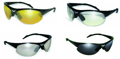 Open Frame Bad Boys Safety Glasses - Black Frames / Lens Vary