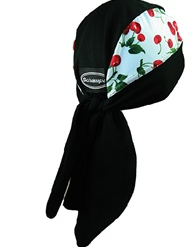 Stretch Bandana - Tri-Danna - Light Blue w/ Cherries