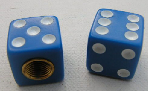 Trik Topz - Valve Caps - Blue - Dice - Click Image to Close