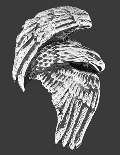 License Plate Bolt - Eagle and Wings (Right)