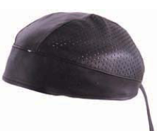 Leather Headwrap - Black - Vented