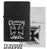 Lighter - Black Smooth - Pewter Choppers