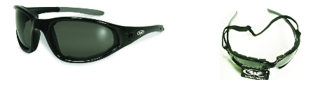 Full Frame Mad Dog Sunglasses - Black Frame / Smoke Lens