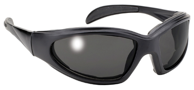 Full Frame Padded Chopper Sunglasses - Black Frame / Smoke Lens