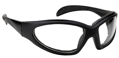 Full Frame Padded Chopper Sunglasses - Black Frame / Clear Lens