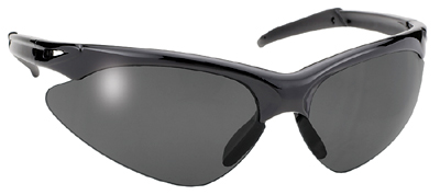 Open Frame Rake Sunglasses - Black Frame / Smoke Lens