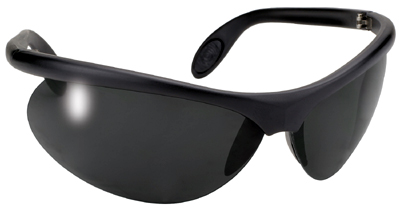 Open Frame Slider Safety Glasses - Black Frame / Smoke Lens
