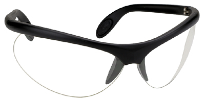 Open Frame Slider Safety Glasses - Black Frame / Clear Lens