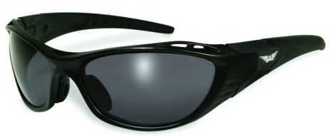 Full Frame Wildboar Sunglasses - Black Frame / Smoke Lens - Click Image to Close