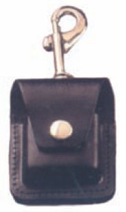 Black - Leather - Hard Lighter Case Plain with Clip Hook